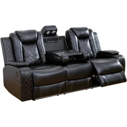 RPD4-Recliner sofa.Black Power Recliner Sofa Set for Living Room