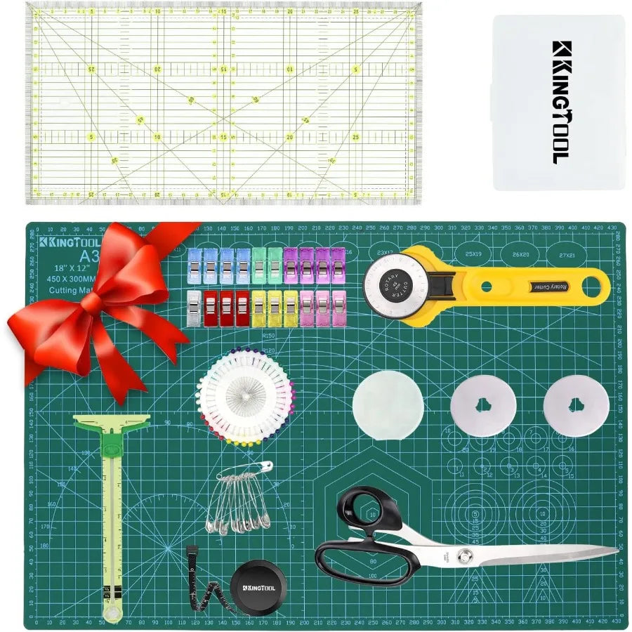 78 Pcs Rotary Cutter Set for Crafting Quilting and Sewing - Includes 45mm Cutter Kit with A3 Cutting Mat Fabric Scissors 3 Repl