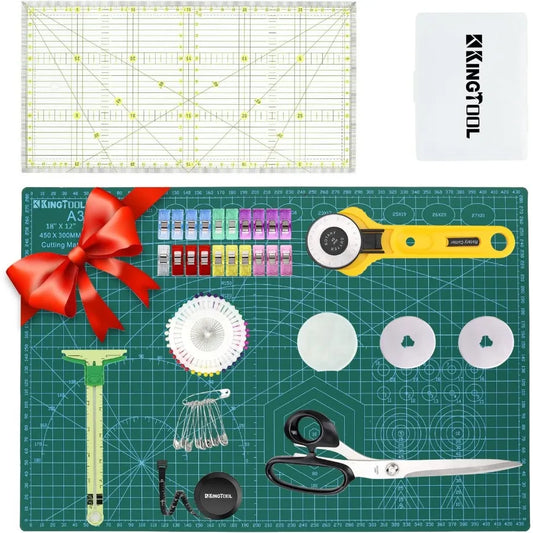 78 Pcs Rotary Cutter Set for Crafting Quilting and Sewing - Includes 45mm Cutter Kit with A3 Cutting Mat Fabric Scissors 3 Repl