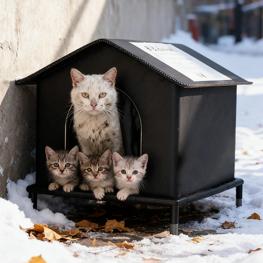 Cat House for Indoor and Outdoor CatsWaterproof Fully Insulated Shelter for Stray and Feral Cats Great for Cat Beds for Outdoor
