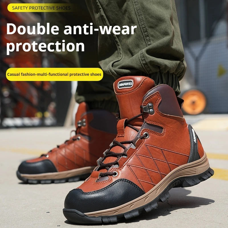 Safety Shoes Men Work Sneakers Indestructible Shoes Puncture-Proof Protective Shoes Work Boots Steel Toe Construction Work Shoe