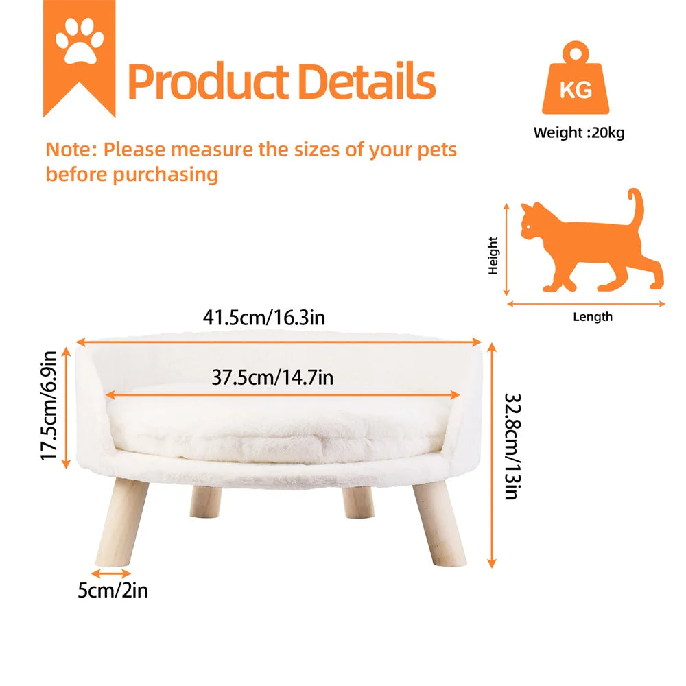 Dog Lounger with Removable Waterproof Padded Cushion