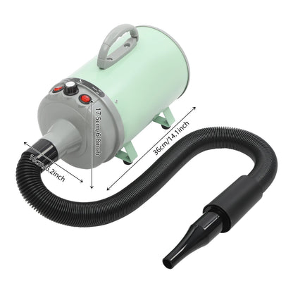 2200W Professional Pet Grooming Dryer, Adjustable Wind Speed, 4 Nozzles, Rust-resistant, Low Noise 55-70dB for Dogs/Cats