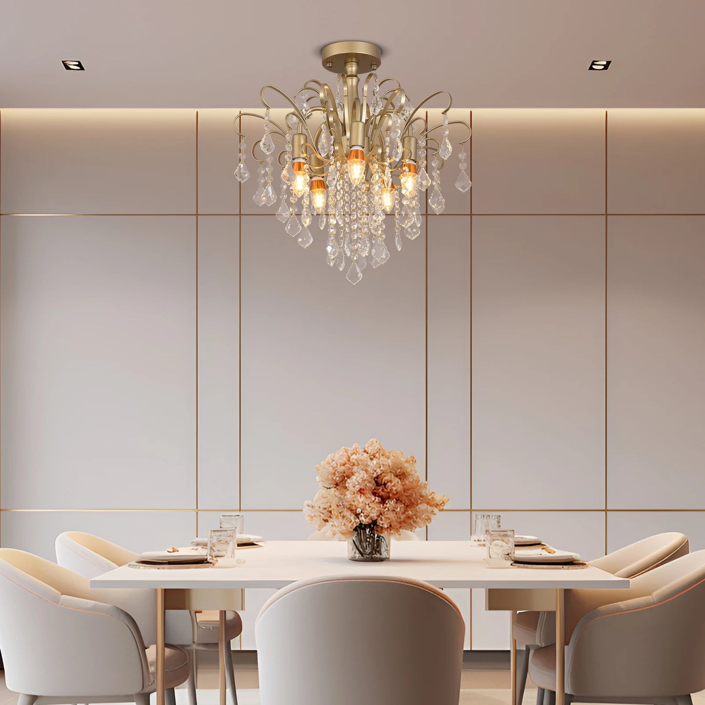 VETRULUS Luxury Crystal Pendant Ceiling Lamp Home Decoration Living Room Bedroom Chandelier Ceiling Light Modern Lighting