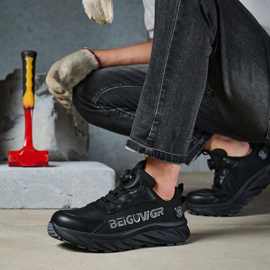 Rubber-Padded Anti-Slip, Impact-Resistant, Puncture-Resistant Safety Shoes