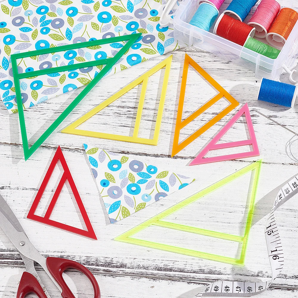 6Pcs Dog Bandana Sewing Template Set Small Reversible Triangle Sewing Quilting Acrylic Quilting Template Stencil for Small Dogs