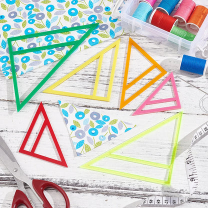 6Pcs Dog Bandana Sewing Template Set Small Reversible Triangle Sewing Quilting Acrylic Quilting Template Stencil for Small Dogs