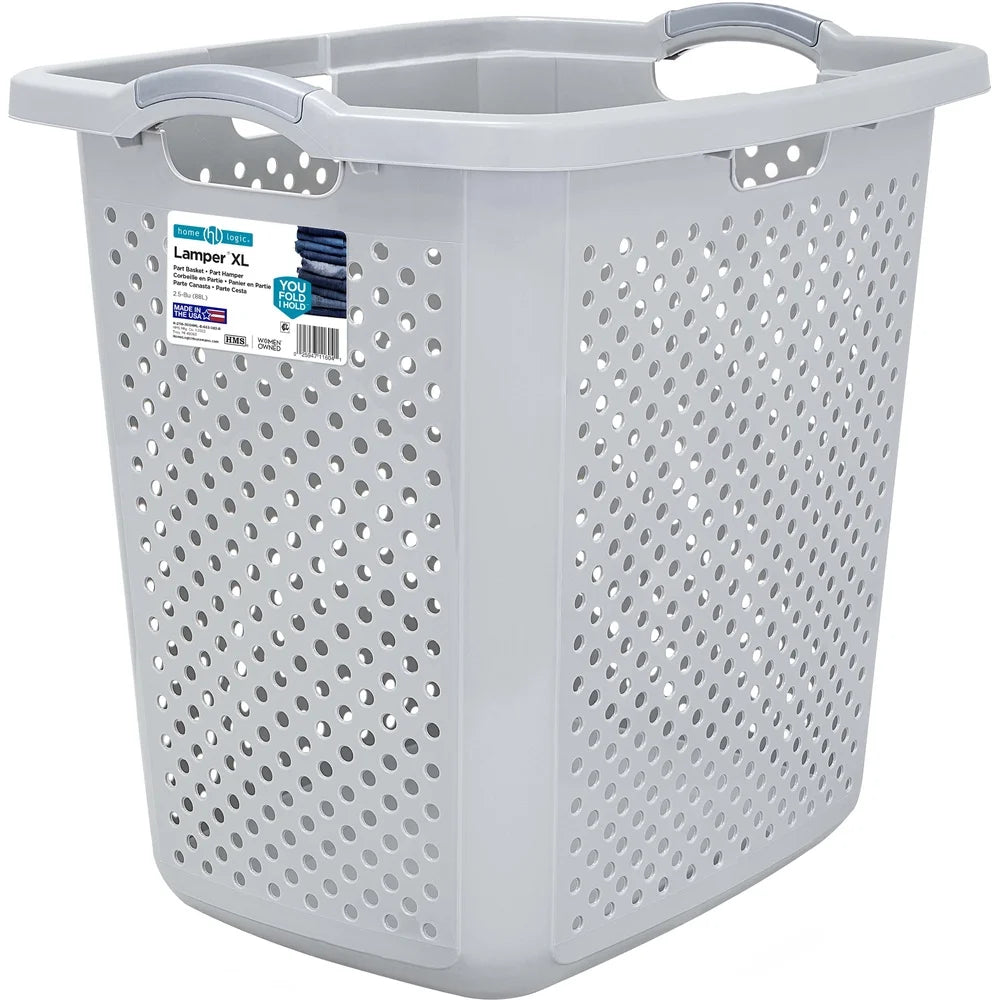 Extra Large Plastic Laundry Hamper 2.5 Bushel Durable with Four Handles Ventilated Design Ideal Clothing Toys Sports Equipment