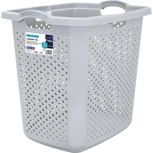 Extra Large Plastic Laundry Hamper 2.5 Bushel Durable with Four Handles Ventilated Design Ideal Clothing Toys Sports Equipment