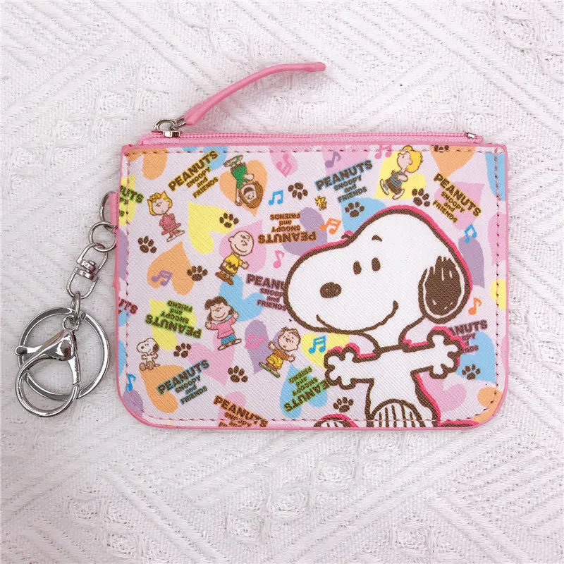Snoopy Coin Purses Charlie Brown Cute Wallet Women Leisure Woodstock Zipper Card Holder Coin Pouch Lady Cases Giirls