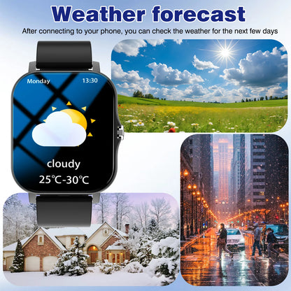 Smartwatch, Wireless Calling/dialing, Message Reminders, Multi-sport Mode, Music Playback, Suitable for IPhone/Android