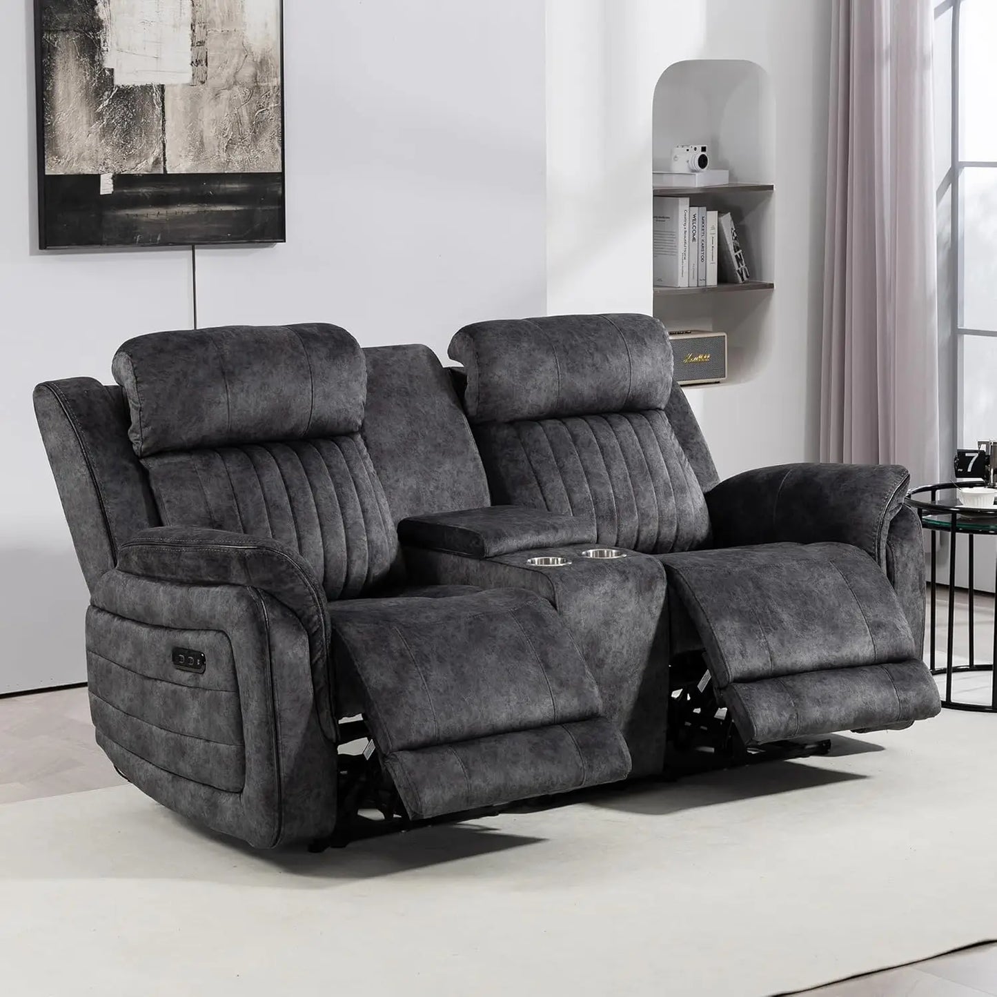 Zero Gravity Power Reclining Sofa with Adjustable Headrest, Electric Reclining Couch with Wireless Charge, USB, Customized