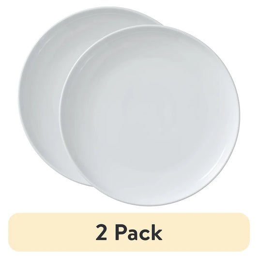 2 Pack Porcelain Dinner Plates Microwave Safe Dishwasher Safe Modern Classic Design Round Plates Durable Kitchen Dinnerware