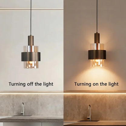 Modern Minimalist Glass Pendant Lamp E27Creativity Cylindrical Pendant Lights Decor Bedroom Diningroom Livingroom Pendant Lights