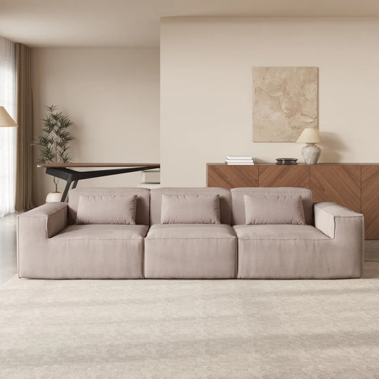 Sdorens Cloud Boneless Couch for Living Room 118" Minimalist Sectional Sofa with Deep Seat for Living Room No Assembly Require