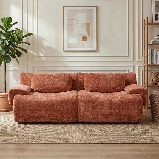 72" Loveseat Cloud Couch Sofa, Modular Boneless Sectional with Memory Foam, 2 Seater Chenille Sofas No Assembly,, Customized