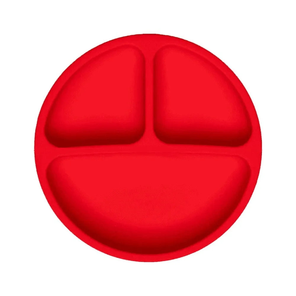 Unbreakable Silicone Divided Plate Anti-Slip Design Dishwasher Safe Food Grade Ideal Independent Eating No Mess Spill Prevention