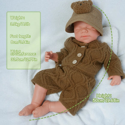 Soft Full Body Platinum Silicone Painted Reborn Doll Girl Handmade 18.31 Inch Solid Color Newborn Dummy Boy Suitable