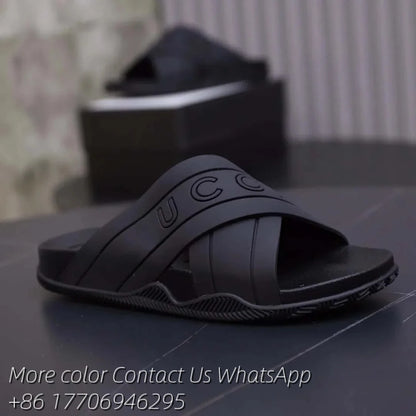 Designer Sandal Women Men Rubber Leather Slide Sandal Dress Shoe Wedges Sandal Beach Slippers Luxury Summer Platform