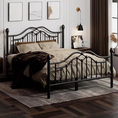 Queen Metal Bed Frame with Headboard and Footboard, Modern Iron Platform Bed Frame Support Up to 1200LBS, Under Bed,Customized