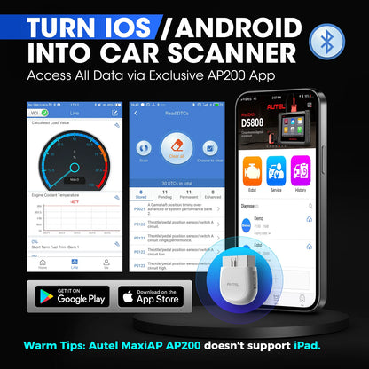 Autel AP200 Bluetooth Car OBD2 Scanner Automotivo TPMS Code Reader Car Diagnostic Tool Full Systems Scan Tools before 2017