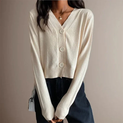 ITOOLIN Women Casual Knit Thin Sweater V-Neck Cardigan Sweater Buttons Up Sweet Cardigan Coat For Women 2024 Autumn