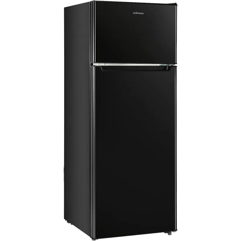 Upstreman 7.7 Cu.Ft. Refrigerator with Freezer, Double Door Fridge, Adjustable Thermostat, Large Capacity, Reversible Door Swing
