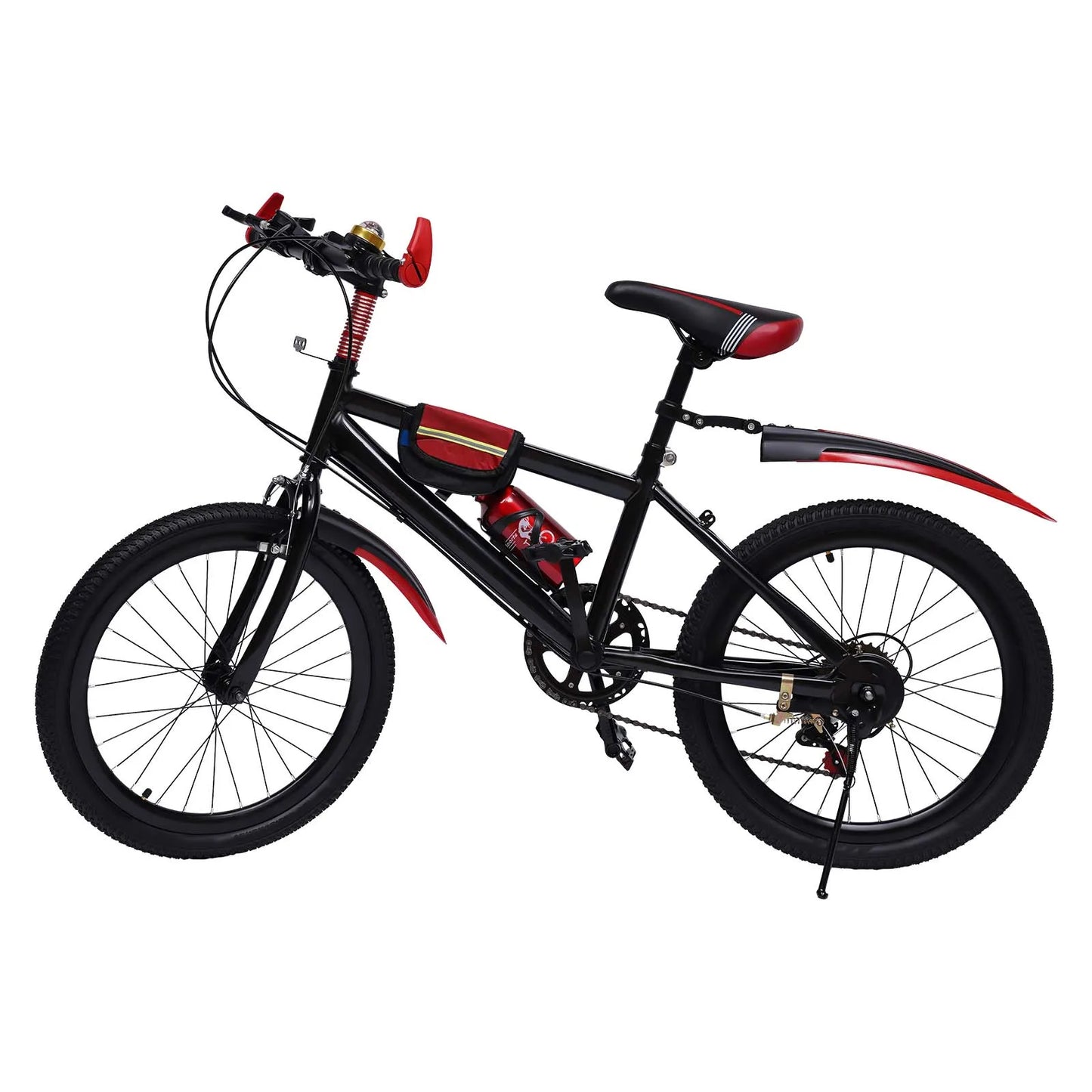 20" Mountain Bike Kids' Bicycles, 7 Speed Gears Children's Bike with Kettle&holder Height Adjustable for Riding on Roads