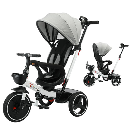 Ubravoo Baby Stroller Tricycle Ride Bike , 5-in-1, Adjustable Canopy, Sitting & Lying,Celerity Disassembly & Assembly,1-5 Years