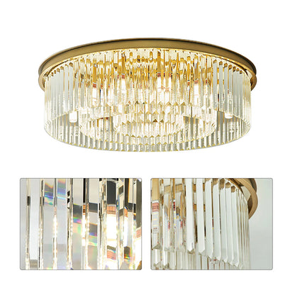 Modern Chandelier Crystal Light Fixture LED Hanging Flush Mount Ceiling Lamp Simple Home Decor Lighting 110-220V 60cm