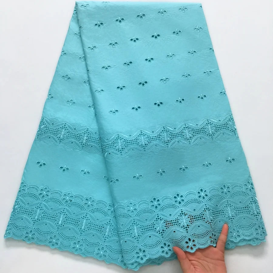 SJD LACE Swiss Voile Lace Fabrics Dubai African Cotton 5 Yards 2025 Latest African Nigerian Cotton Lace for Dresses Sew 4271