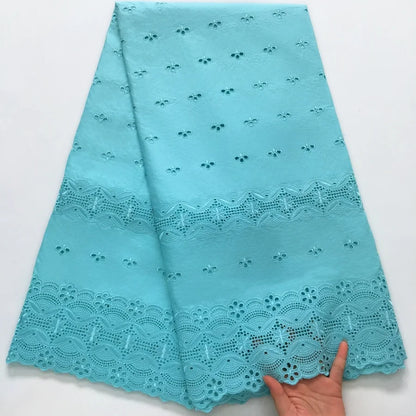 SJD LACE Swiss Voile Lace Fabrics Dubai African Cotton 5 Yards 2025 Latest African Nigerian Cotton Lace for Dresses Sew 4271