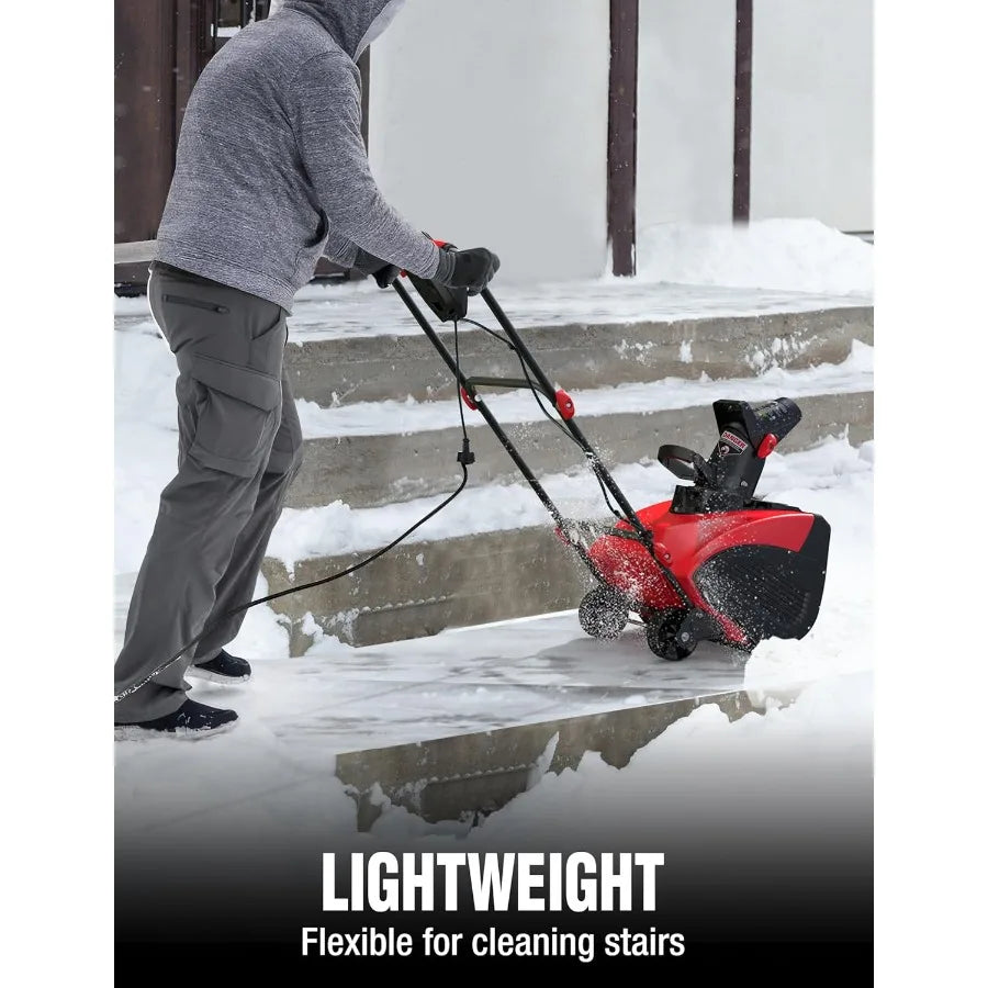 18-Inch Corded Snow Blower Electric Snow Thrower with 15-Amp Motor 30' Throwing Distance DB7517