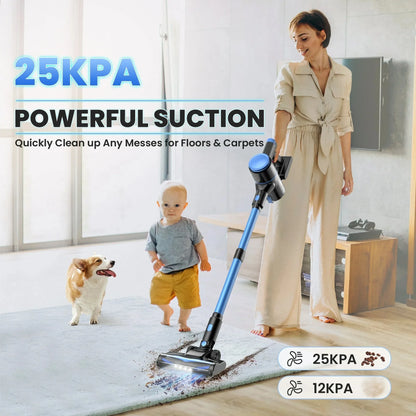 INSE N8 Cordless Vacuum Cleaner Lightweight Stick Vacuum with Powerful Suction 2200mAh Battery 40 Mins Runtime for home cleaning