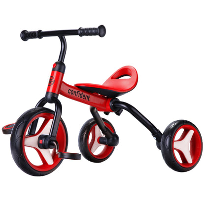 4 In 1 Kids Tricycle For 2-5 Years Old Boy & Girl Gift, Folding Toddler Balance Bike With Removable Pedals Balance Training Bike
