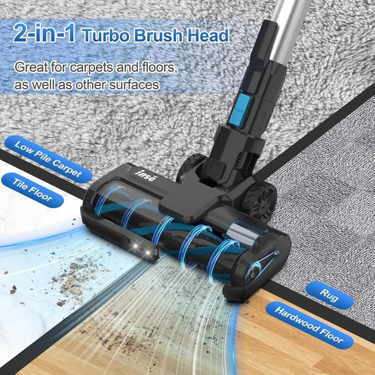 INSE S62 30KPA 300W Cordless Vacuum Cleaner 7-in-1 Handheld Stick Vacuum Up to 45min Runtime for Carpet Hardwood Floor Pet Hair