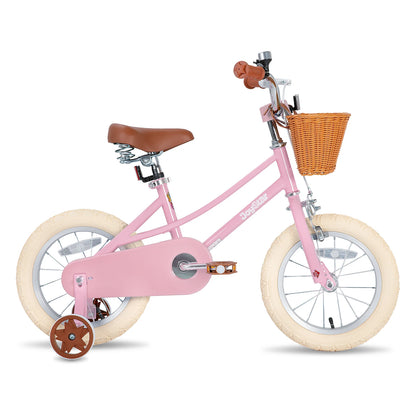 JOYSTAR Retro Style Girls Bike for 2-12 Years Kids, 12 14 16 Inch Kids Bike with Training Wheels, 20 Inch with Kickstand, Pink