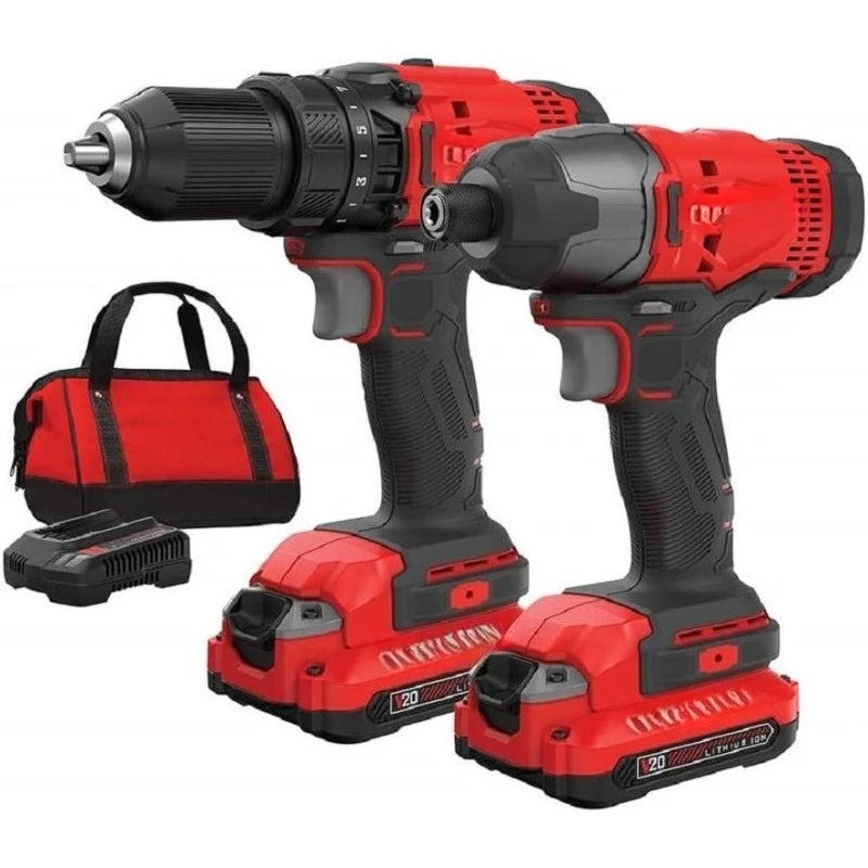 V20 MAX Cordless Drill and Impact Driver, Power Tool Combo Kit with 2 Batteries and Charger, 8.4 lbs