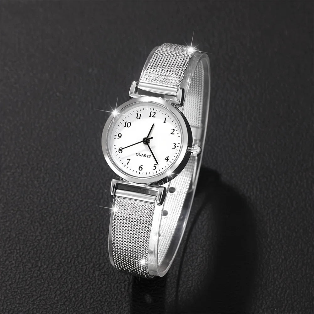 Women Fashion Watch Casual Bracelet Watches Set Ladies Simple Dial Quartz Wristwatches Dress Clock Montre Femme