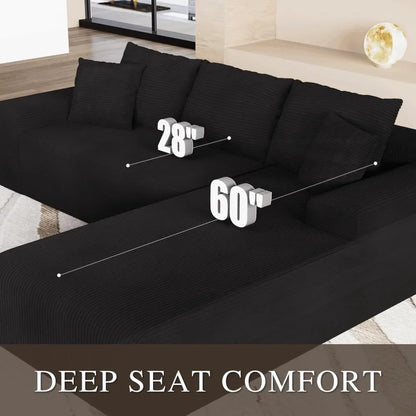 106” Modular Sectional Sofa, Cloud Sectional Couch with Deep Seat, Modern Modular L-Shape Sofa Couch with Chaise