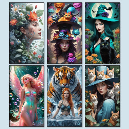 5D DIY Full Round Drill Diamond Painting Girl Kit Home Decor Art Craft