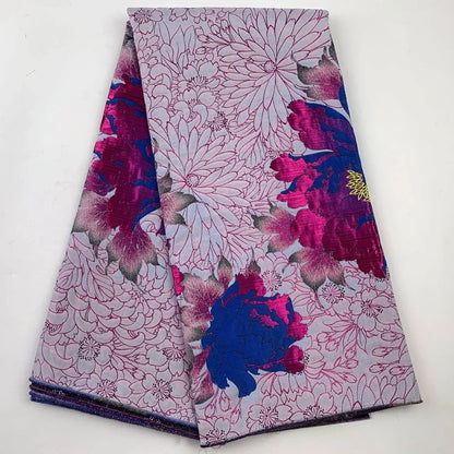 5 Yards Nigerian Brocade Lace Fabric 2025 High Quality French Gilded Jacquard Lace Damask Dress For Women Wedding Party Sew