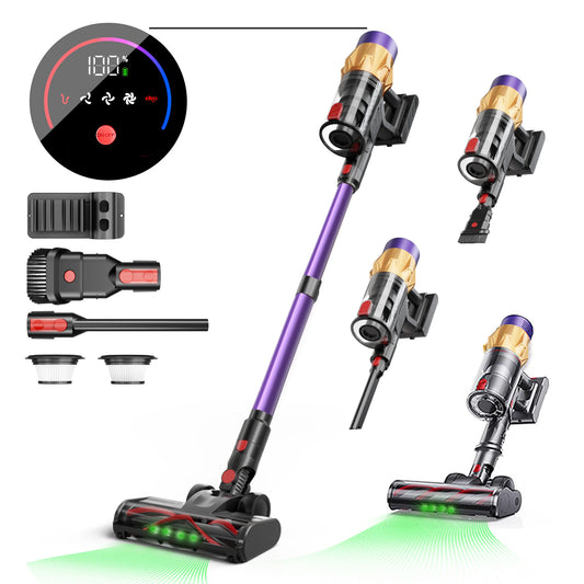 45KPA/500W Cordless Vacuum Cleaner, Stick Vac with Tangle-Resistant Design, Up to 50 Minutes, Powerful Suction, Rechargeable1.2L