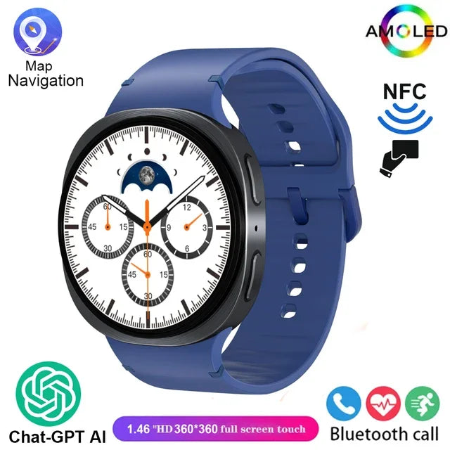 2026 New Men Watch 8 GPS Smart Watch 1.46inch AMOLED Health Sports Tracker Heart Rate NFC Bluetooth Call Waterproof Smartwatch