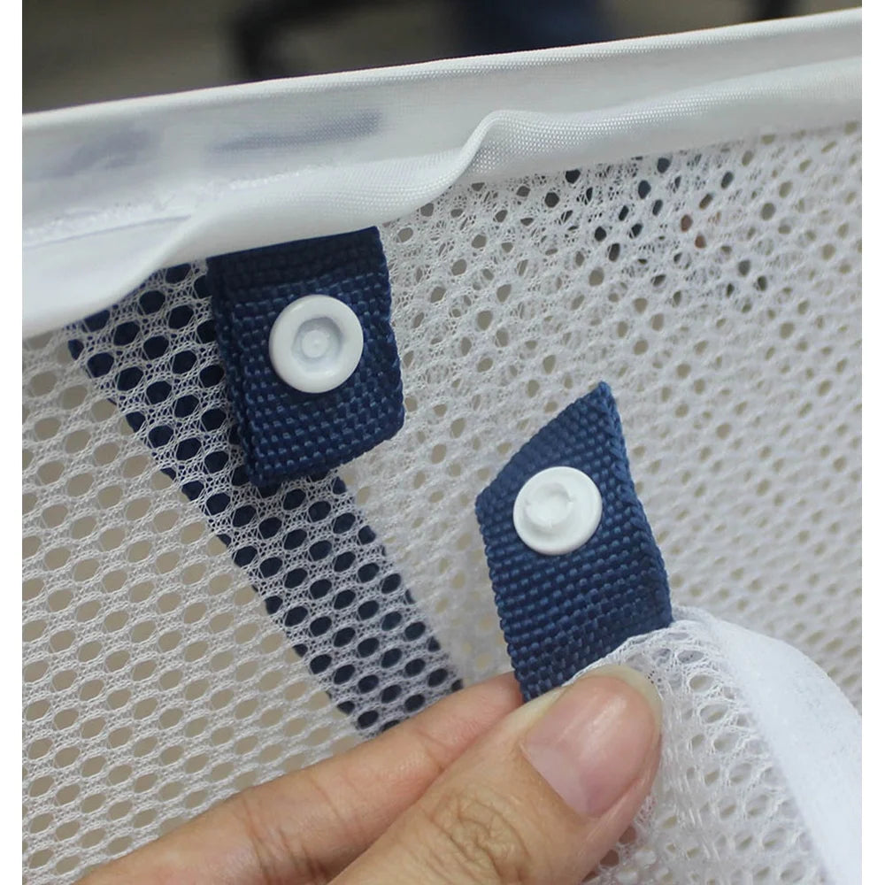 3 Compartment Pop Up Laundry Basket Sorting Hamper Polyester Mesh Portable Storage Collapsible Laundry Organizer Heavy Duty