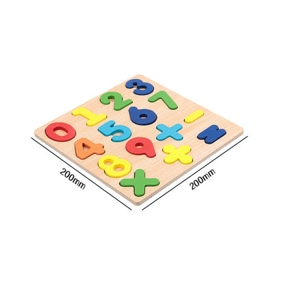Kids Alphabetic Arithmetic Number Geometric Shapes Wooden Puzzle Montessori Preschool Learning Educational Game Toy for Children
