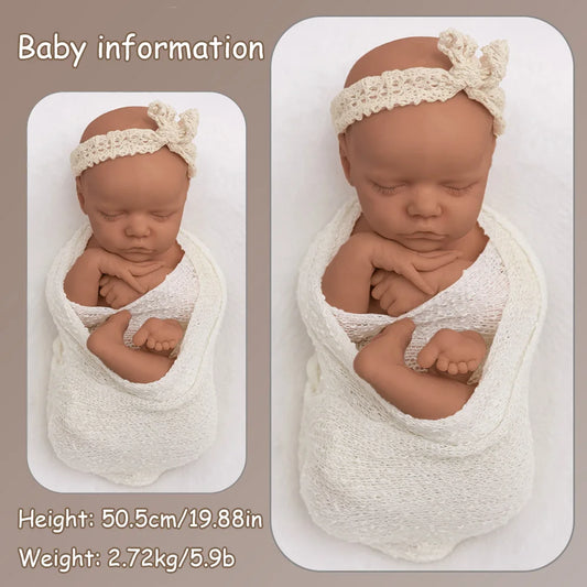 18.11 inch 2.8kg full body soft silicone baby girl reincarnation doll with real touch and mouth opening capability