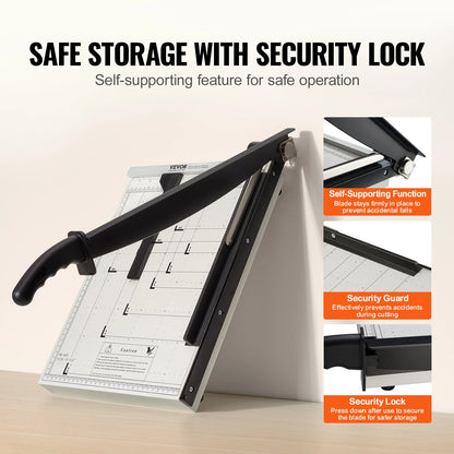 SucceBuy Paper Cutter Guillotine Trimmer 15"/18" Cut Length 16/20 Sheets Capacity Heavy Duty Paper Cutter for Home Office School