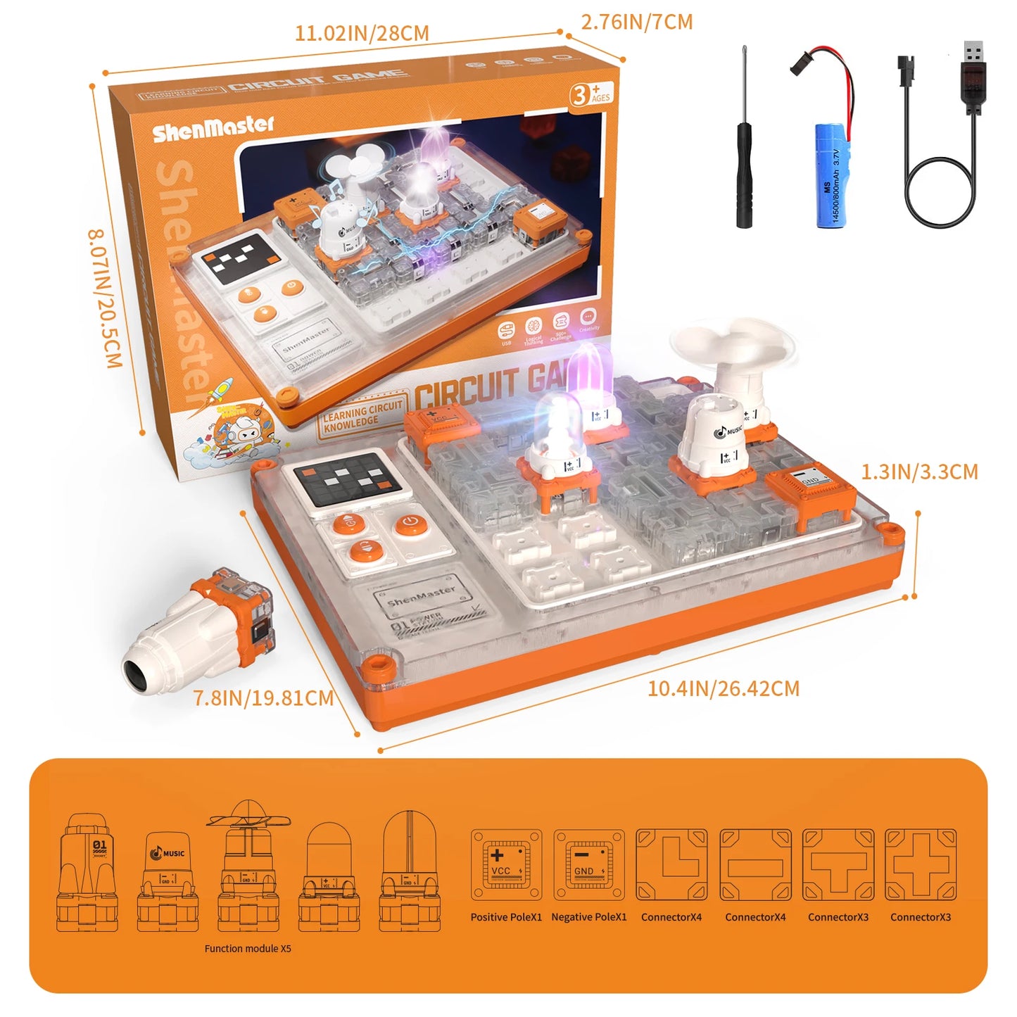 Educational Science Kit for Kids Ages 5+, STEM Toy with 500+ Circuit Projects, Electronic Building Kit for Boys & Girls