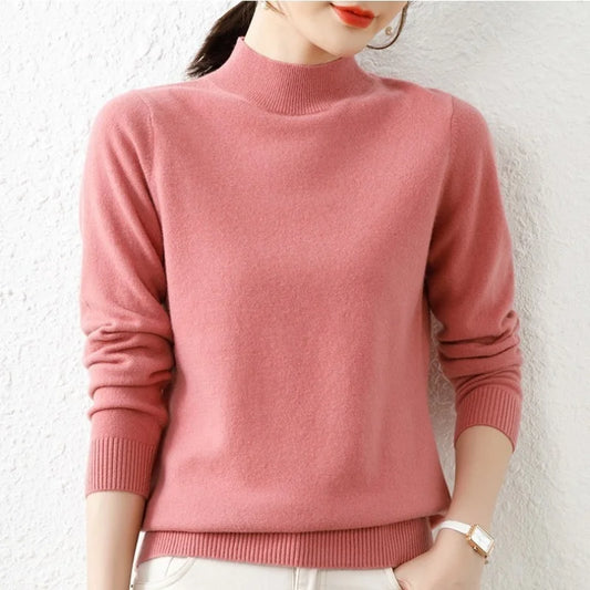 Autumn Winter Bottom Sweaters Women Fashion Chic Turtleneck Pullover Slim Long Sleeve Knitted Jumpers Soft Warm Pull Femme Top
